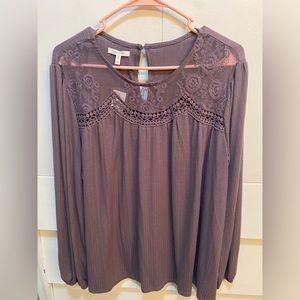 NWT Maurices Long Sleeve Blouse Plum Purple Size 2X
